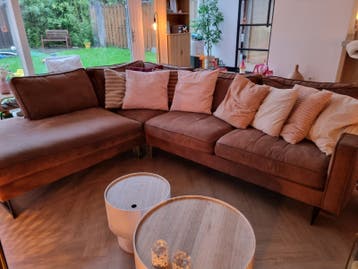 Gratis hoekbank cognacbruin: MOET VANDAAG WEG!