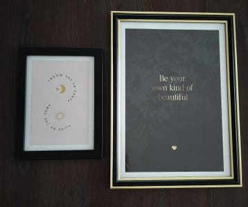 Set van 2 fotolijsten - Zwart/Goud & Zwart