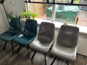Set van 4 eetkamerstoelen - Groen en Grijs