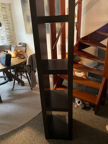 Zwarte IKEA vakkenkast - 4 vakken,