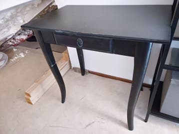 Make-up tafel - zwart, met lade, toe aan opknapbeurt