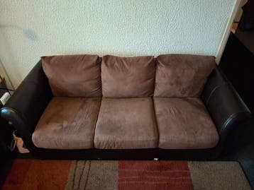 Gratis 2X leer met suède 3 zits bank van ItalSofa