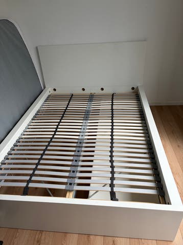 Wit tweepersoonsbed met lades - 140x200 cm