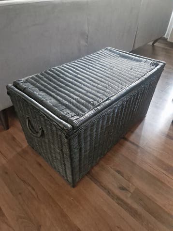 Gebruikte rieten opbergkist - 81x43x43 cm