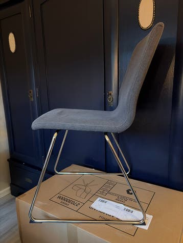 4x IKEA Volfgang eetkamerstoel - Grijs met chroom onderstel