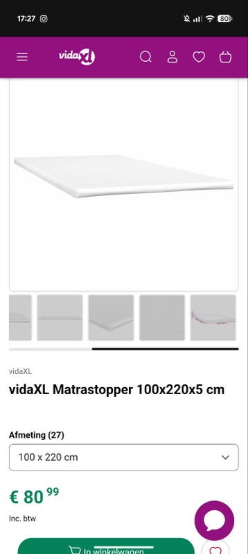 matras 220*100 en topper 220*100 GRATIS