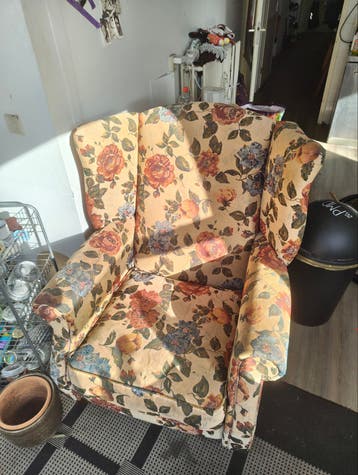 Grote Fauteuil met Bloemen Print