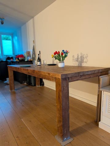 Massief houten eettafel (250x100 cm) - Gratis af te halen