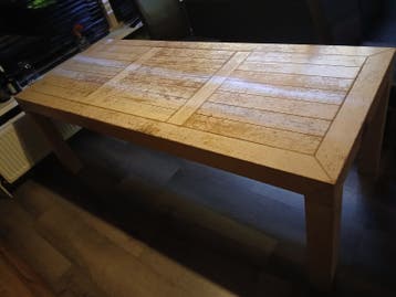 Robuuste houten eettafel - Landelijke stijl