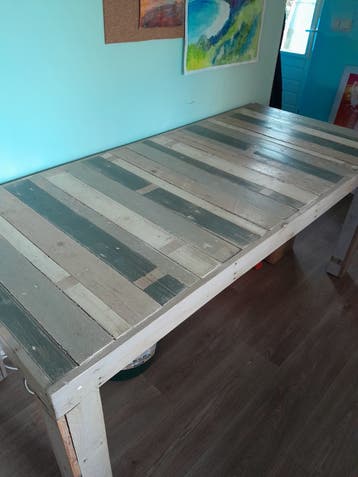 Gezellige eettafel grijs beige 81x181