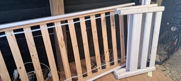 Flexa 1pers whitewash bed met lattenbodem