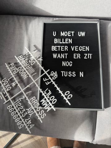 Letterbord met letters en cijfers - Zwart/Wit