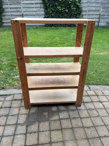 Houten rek met 5 planken