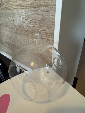 Gratis afhalen - Glazen Terrarium Hangend