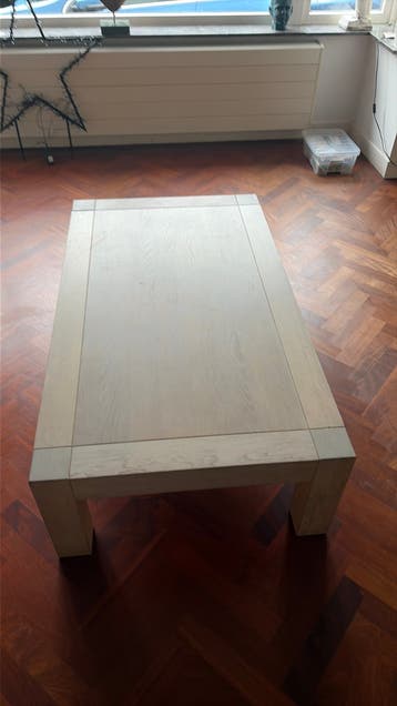 Salon tafel (140 bij 80) white wash eiken