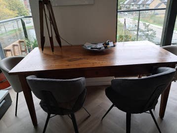Eettafel teak middenbruin