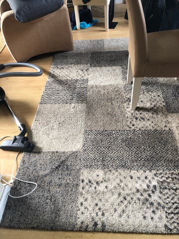 Vloerkleed - Grijs/Beige Patchwork Design