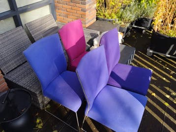 Gratis 4 eettafel stoelen zonder hond:-)