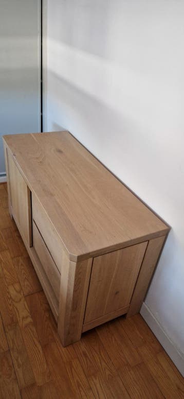 Eikenhouten dressoir met lades en schuifdeur