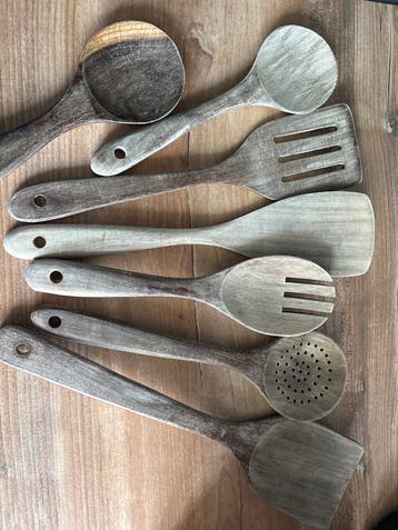 Houten Keukengerei Set - 7 Stuks