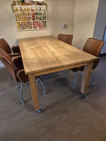 eettafel teakhout 200 x 100 cm GRATIS OPHALEN