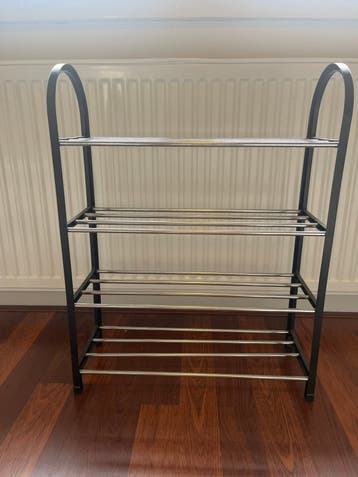 Schoenenrek met 3 lagen - Zwart/Chroom