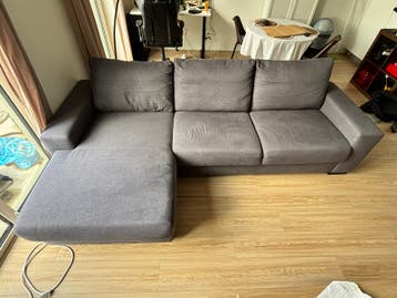 GRATIS – Ruime grijze hoekbank met lounge | Goede staat