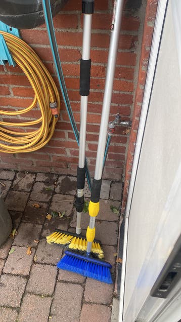 2 wasborstel op telescoophouder