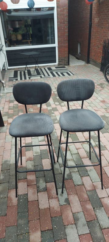Set van 2 moderne barkrukken met rugleuning