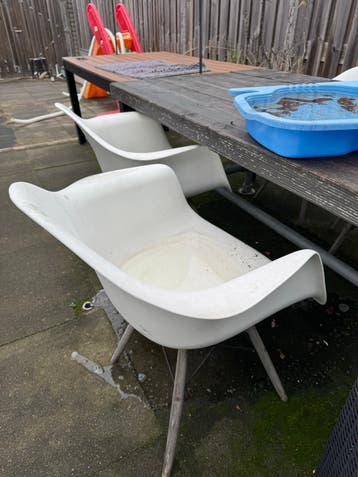 4 Witte Eetkamerstoelen - Modern Design