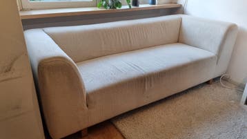 Witte stoffen bank 3-zits