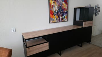 Moderne dressoir met opbergkast - Zwart/Hout