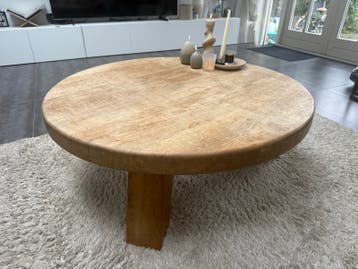 GRATIS Ronde salontafel van massief eikenhout