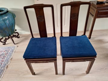 set van 8 klassieke eetkamerstoelen Rosewood