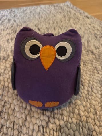 Leuke paarse uil deurstopper - zo goed als nieuw