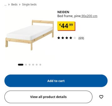 IKEA NEIDEN bedframe, 90x200 cm