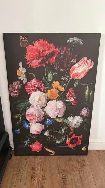 Gratis bloemenschilderij op canvas 115 x 75 cm