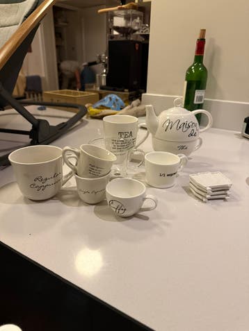 Theepot en kopjes set - Riviera Maison