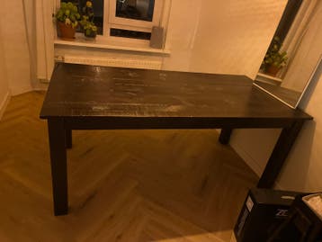 Nette donker houten eettafel 180x90 cm - Gratis af te halen