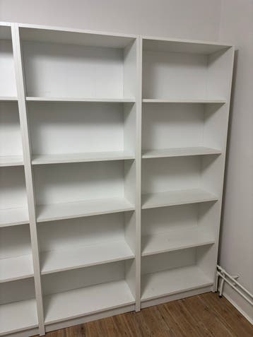 4 witte boekenkasten - 70x195x28,5 cm