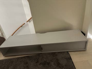 Grijze zwevende tv-meubel/wandplank
