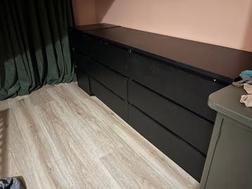 IKEA Malm ladekasten - 1 smalle (3 laden) en 1 brede (6 lade