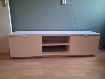 Hoogglans wit tv meubel - L160xD41,5xH45