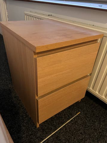Nachtkastje/Ladekastje met 2 laden - Gebruikt, goede staat