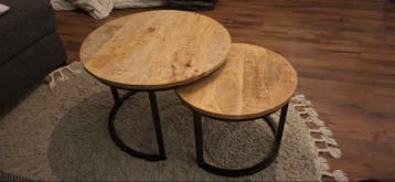 Set van 2 ronde salontafels