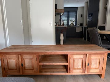 Teak houten lage kast/tv meubel 180x50x50 cm