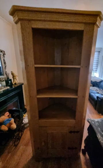 Prachtige robuuste hoekkast Massief geloogd eikenhout 193 cm