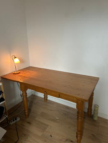 houten tafel/bureau met opzetstuk