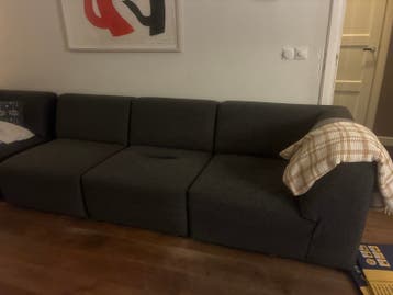 Donkergrijze modulaire bank