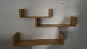Set van 3 houten wandplanken - speels design